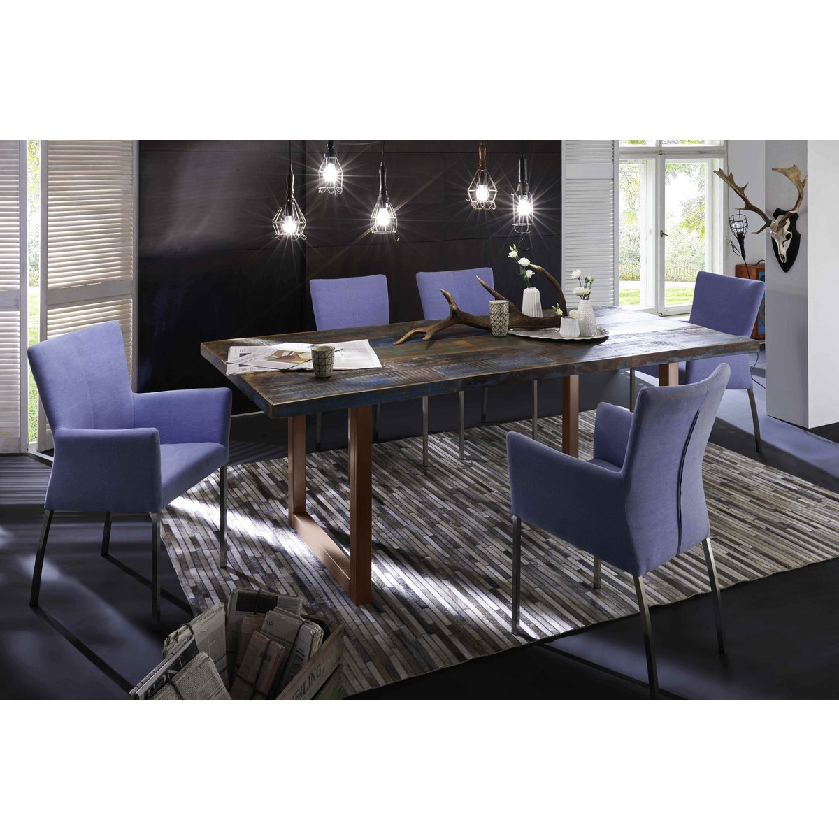 Tisch 240x100 cm, buntes Altholz