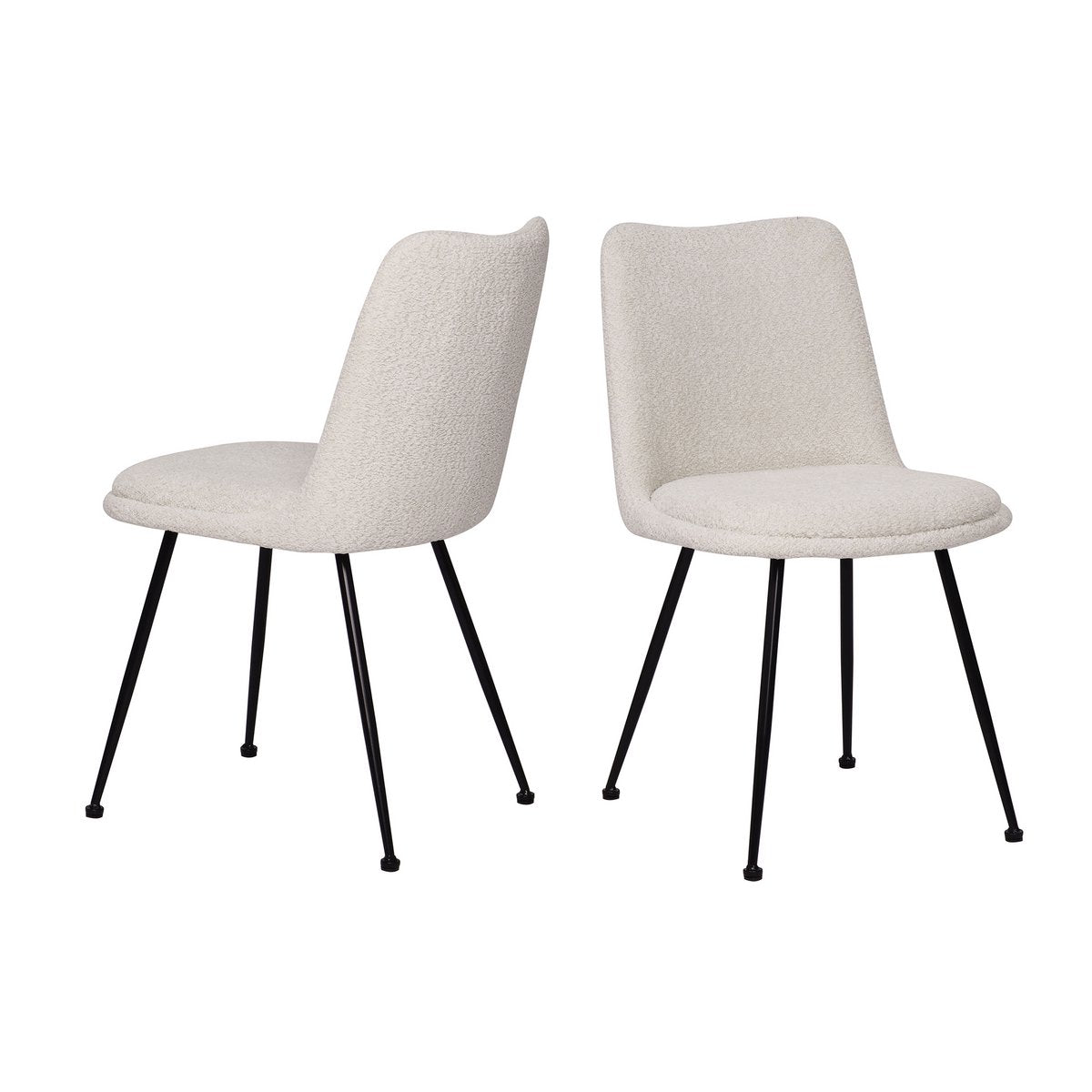 Stuhl 2er Set mit Bouclé-Bezug