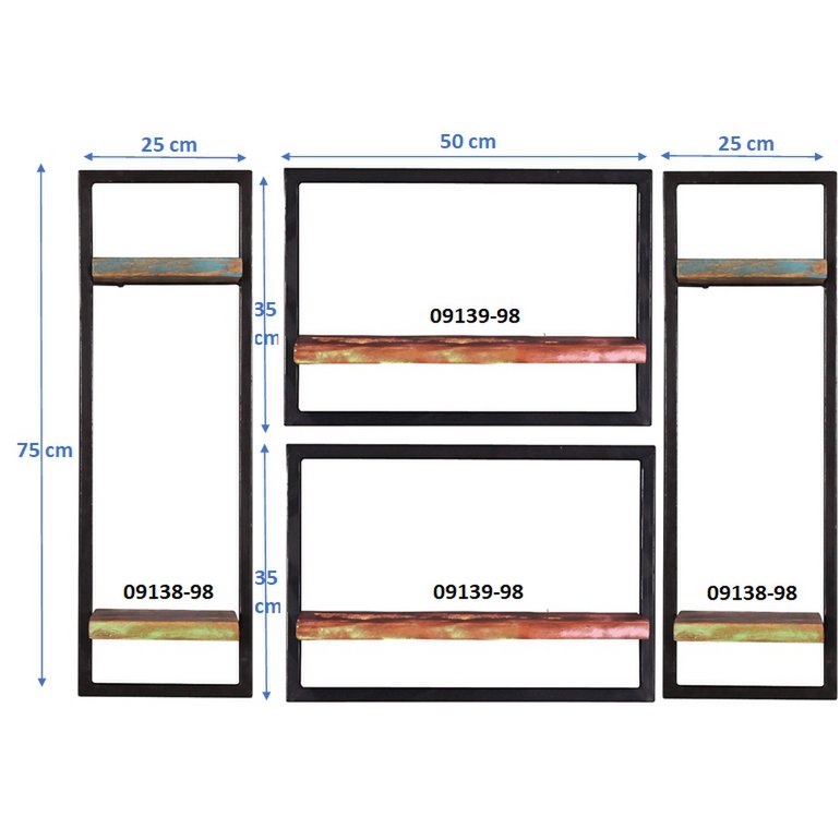 Wandregal-Set, 4-teilig