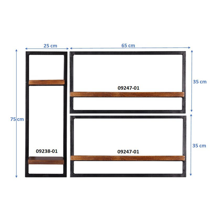 Wandregal-Set, 3-teilig