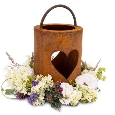 Gartendeko Windlicht mit Herz | Metalldeko Rost Laterne