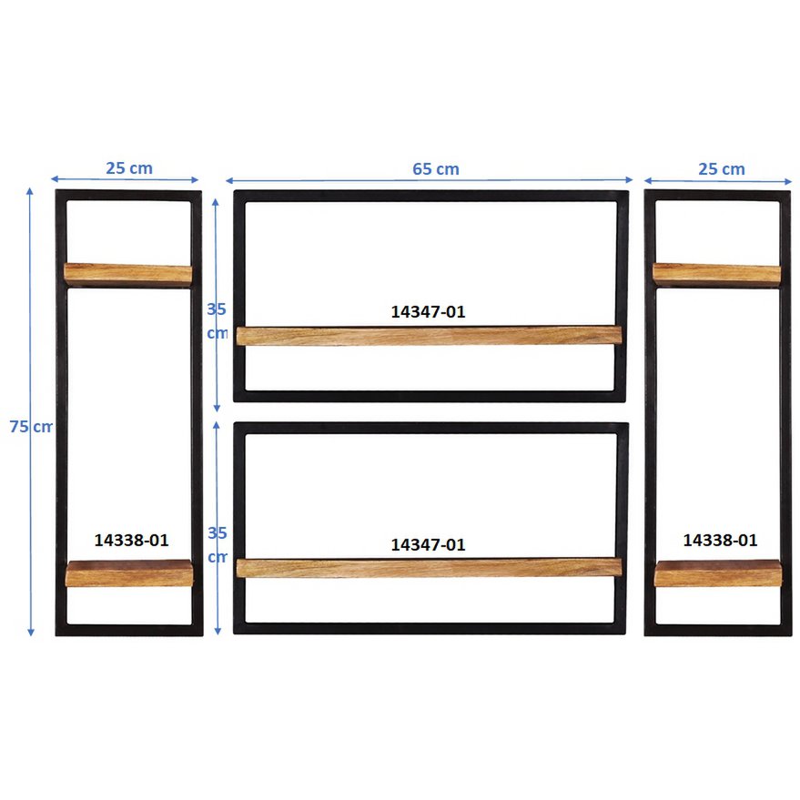 Wandregal-Set, 4-teilig