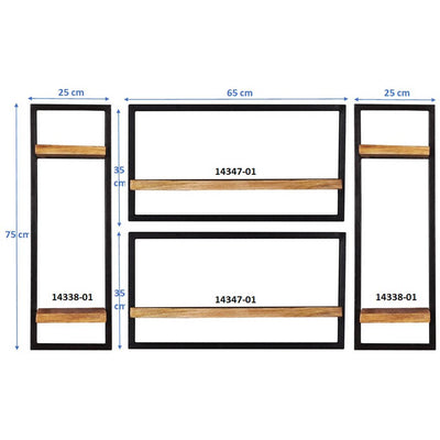 Wandregal-Set, 4-teilig