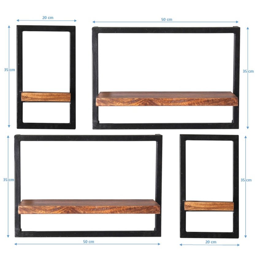 Wandregal-Set, 4-teilig