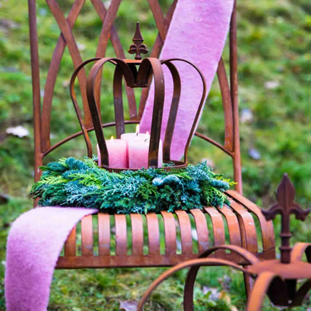 Krone Lilie | Gartendeko Rost Kronen aus Metall