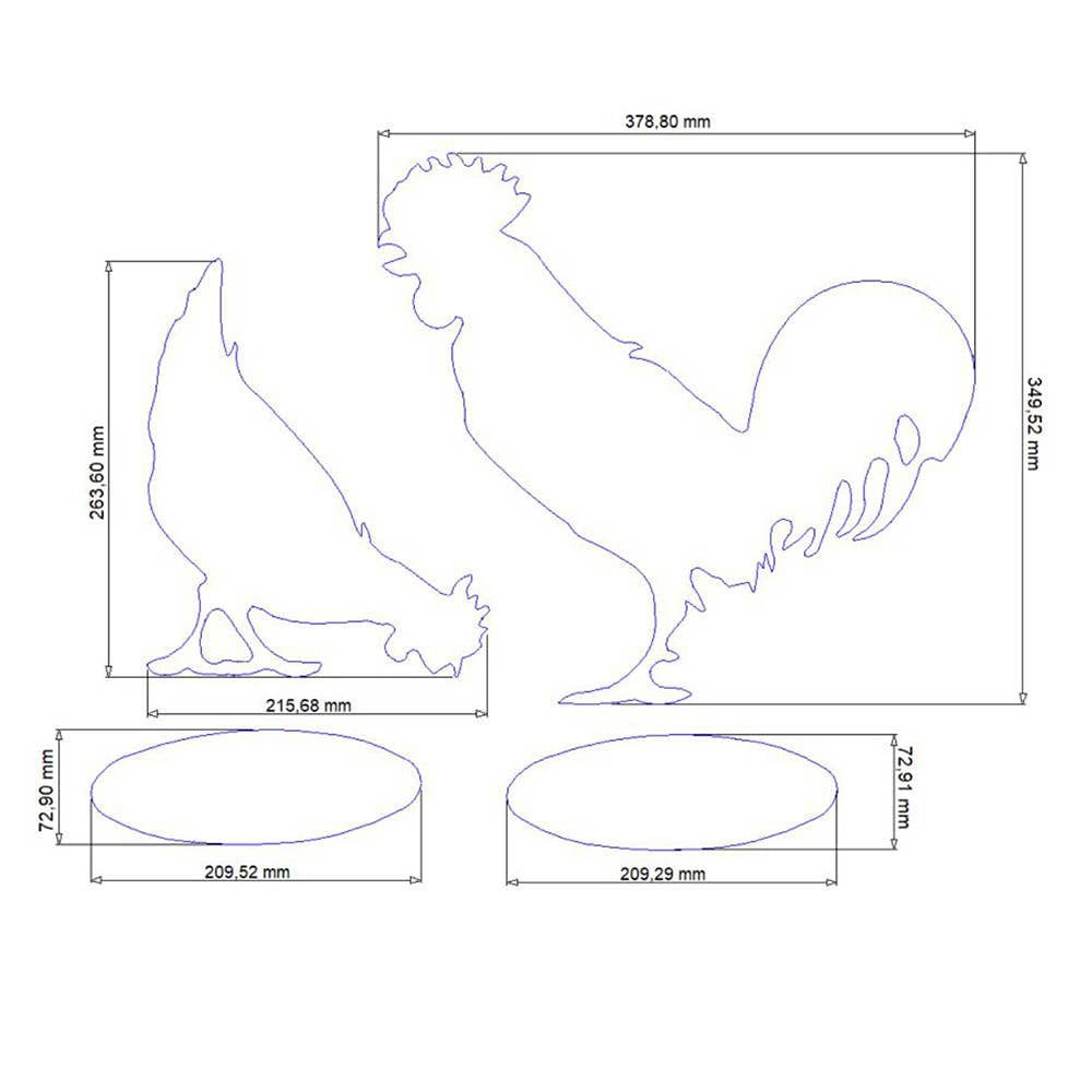 Deko | Huhn und Hahn | Rost Figuren für Haus und Garten