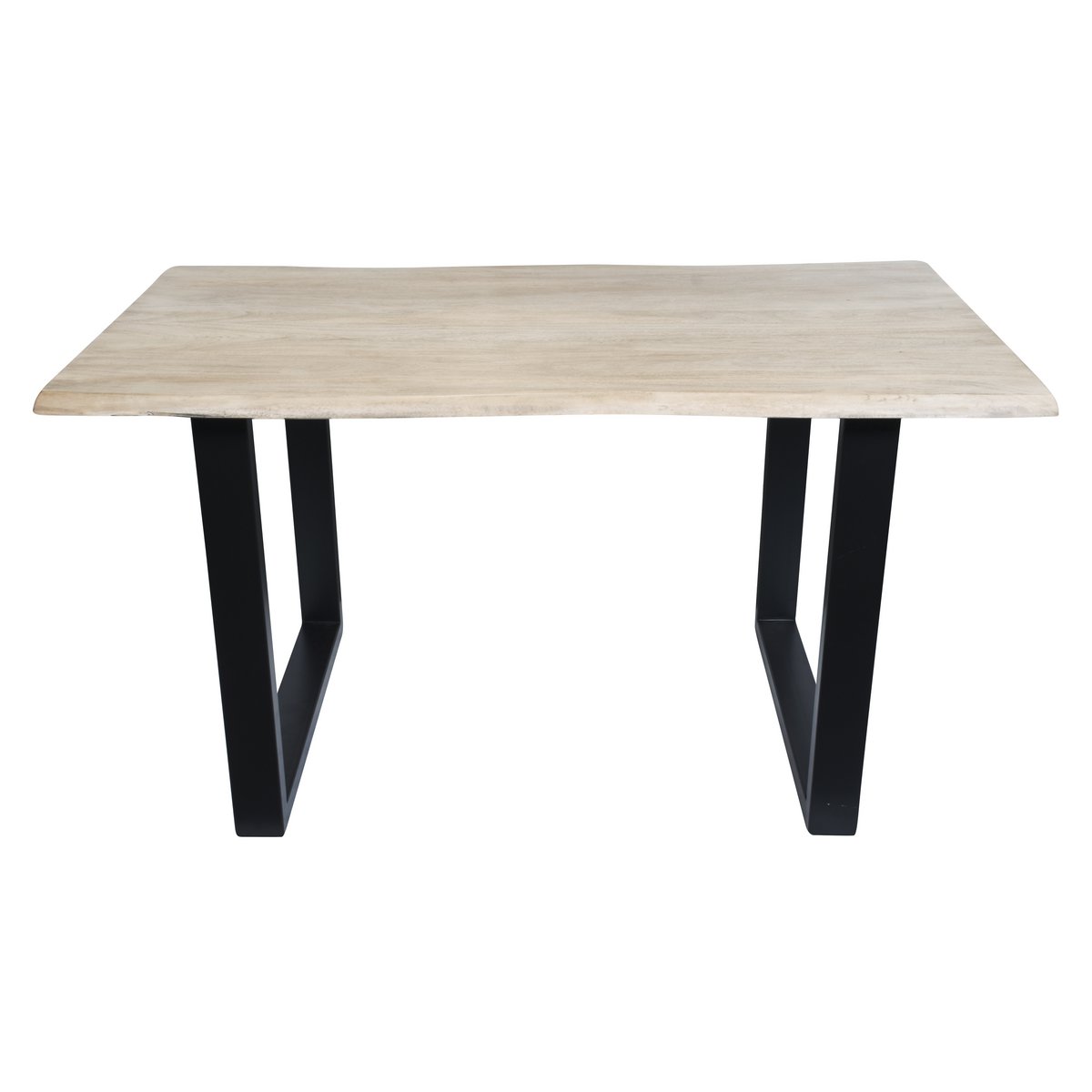 Tisch 160 x 85 cm, Platte hell gekälkt, Gestell schwarz