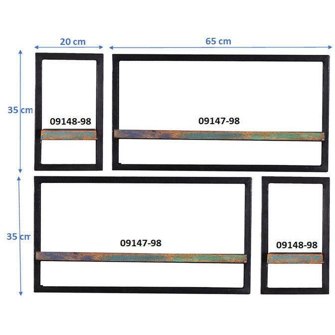 Wandregal-Set, 4-teilig