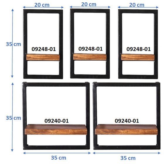Wandregal-Set, 5-teilig
