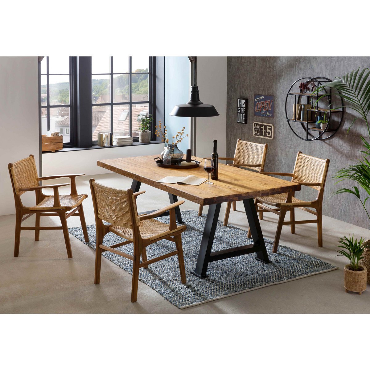 Tisch 220x100 cm, recyceltes Teak