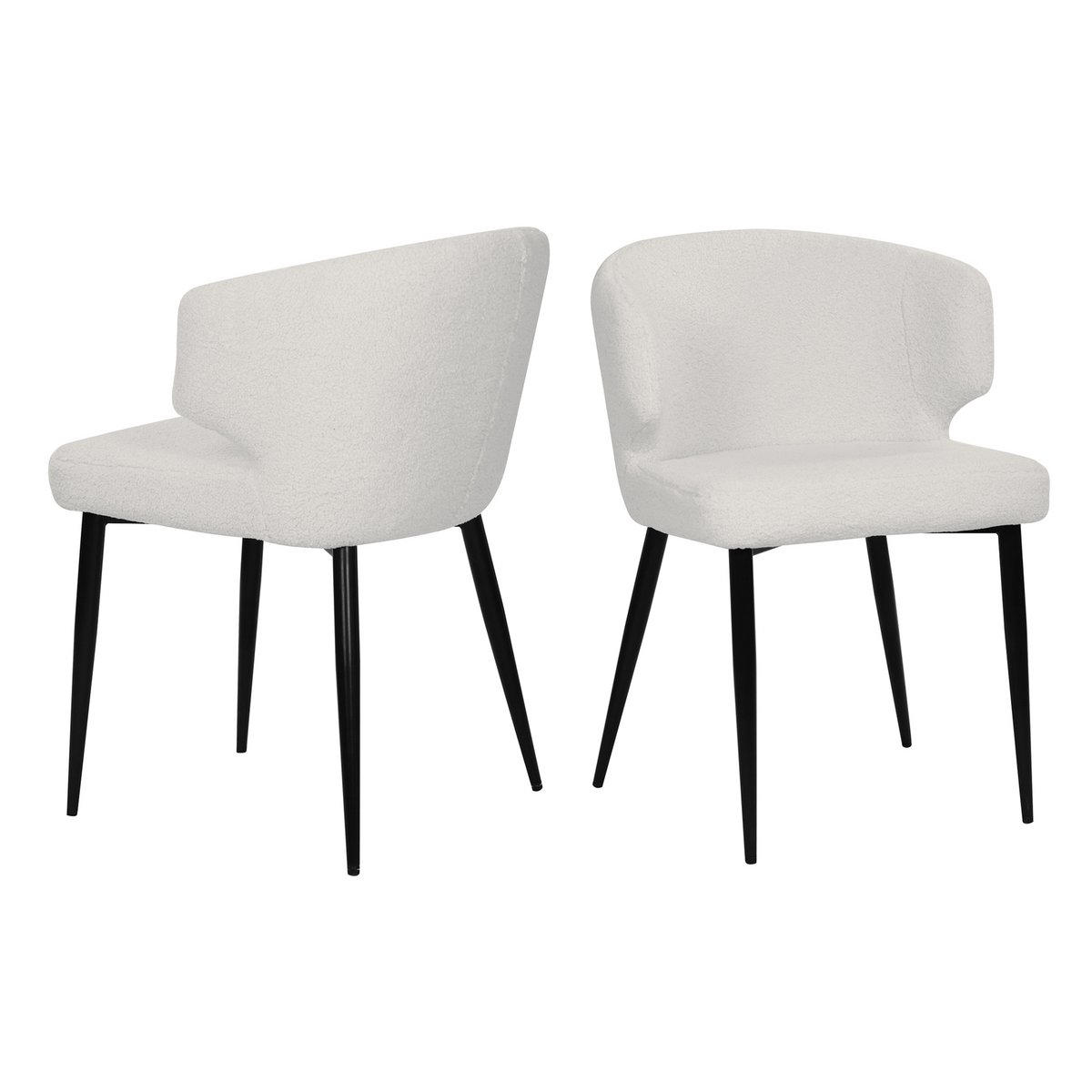 Armlehnstuhl 2er Set mit Bezug aus Teddyfell