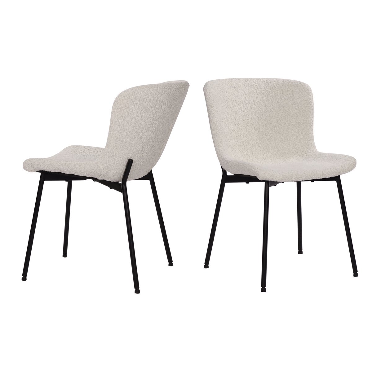 Stuhl 2er Set mit Bouclé-Bezug