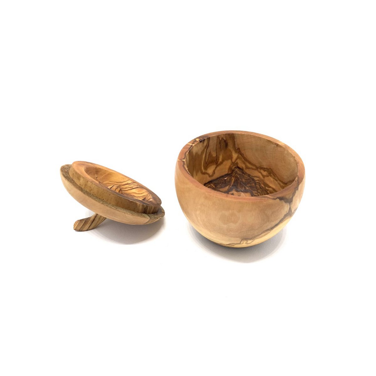 Dose wie Apfel aus Olivenholz