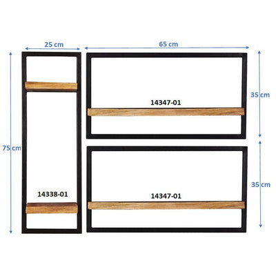 Wandregal-Set, 3-teilig