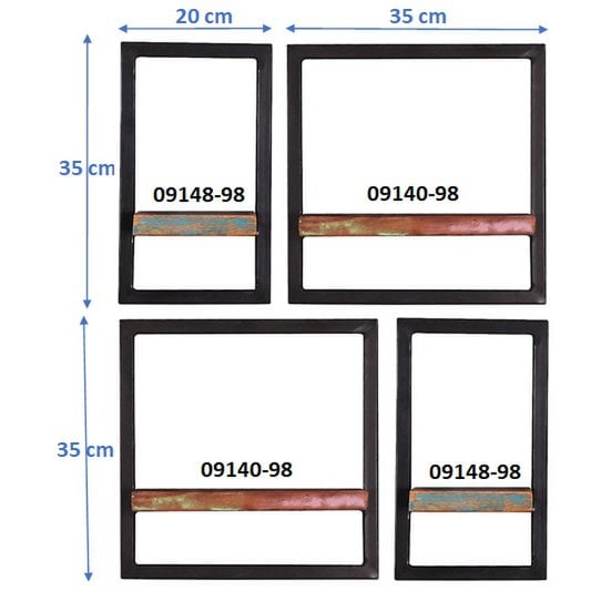 Wandregal-Set, 4-teilig