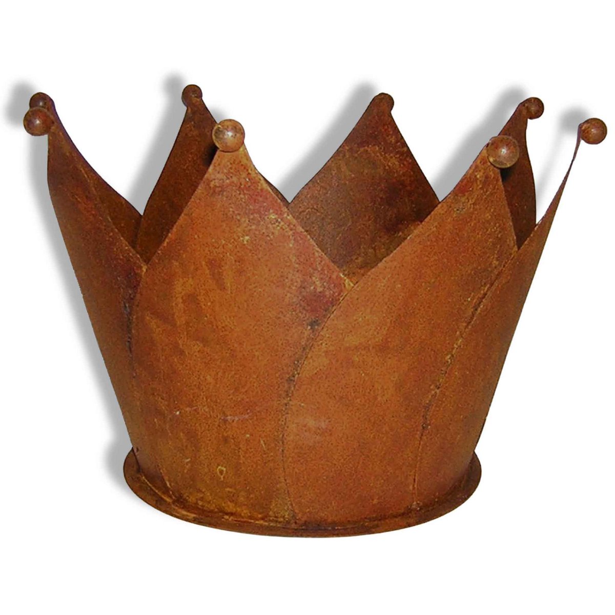 Gartendeko Rost Krone | Edelrost Übertopf mit Bodenplatte