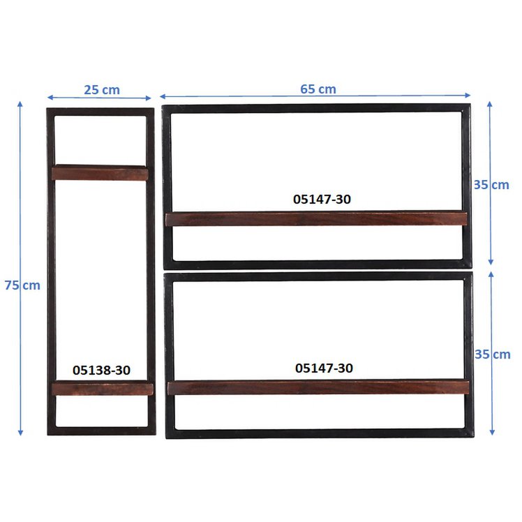 Wandregal-Set, 3-teilig
