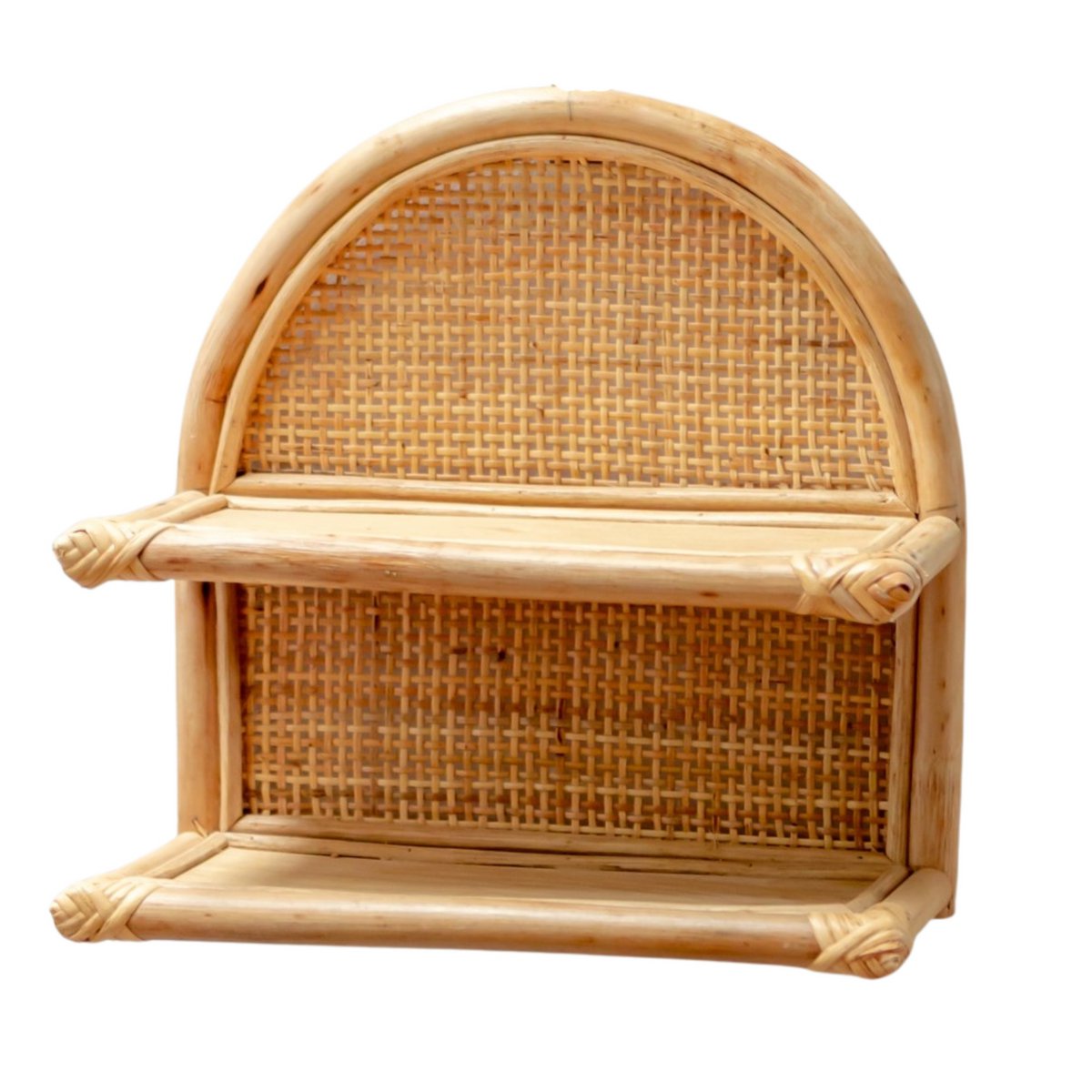 Rattan-Wandregal 30x30 cm | Hängendes kleines Regal TIASA beige