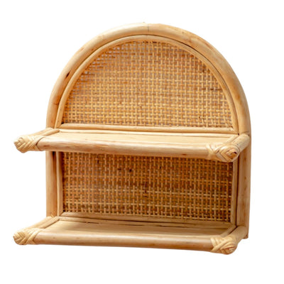 Rattan-Wandregal 30x30 cm | Hängendes kleines Regal TIASA beige