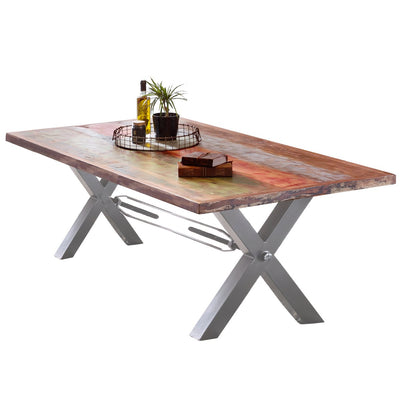 Tisch 160x85 cm, Altholz bunt lackiert