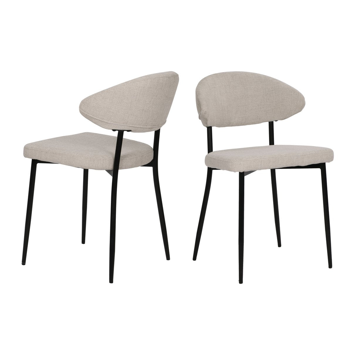 Stuhl 2er Set mit Strukturstoff