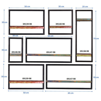 Wandregal-Set, 7-teilig