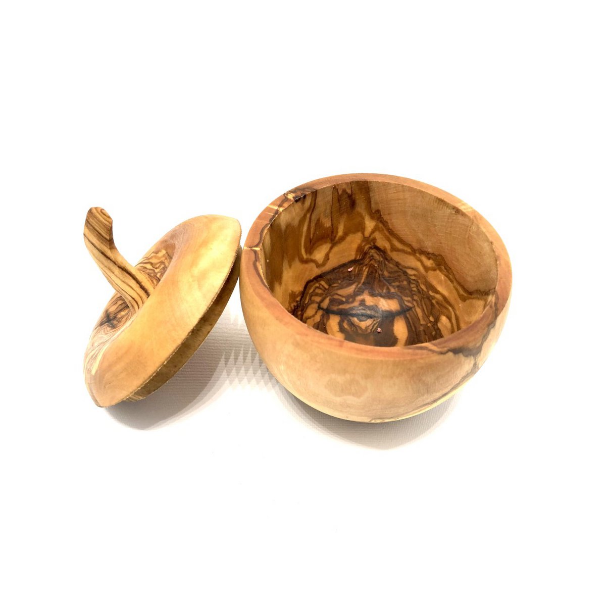 Dose wie Apfel aus Olivenholz