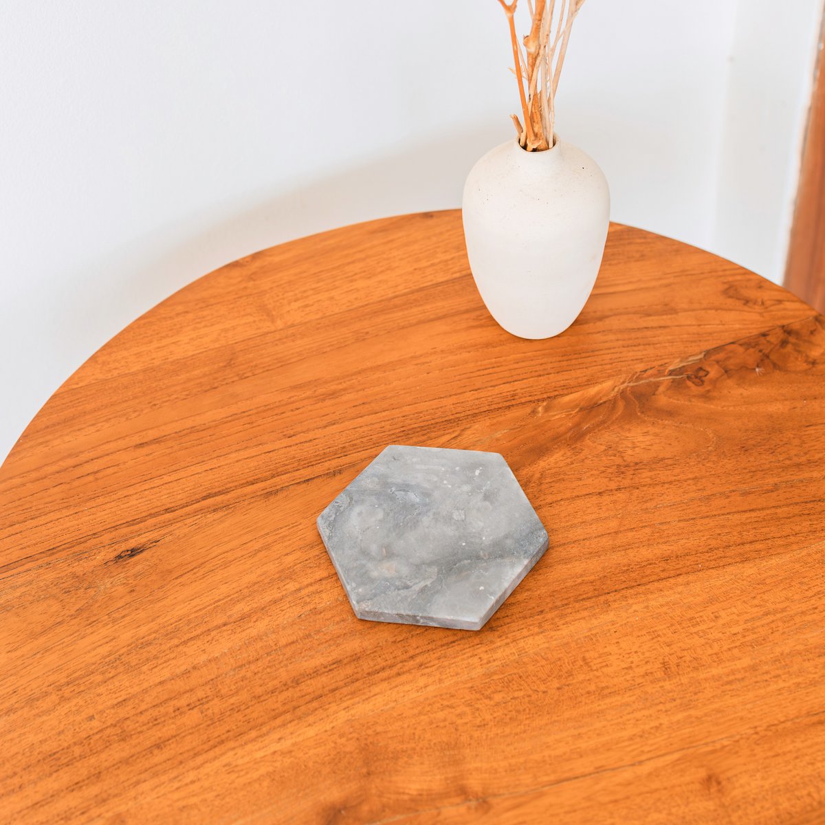 Marmoruntersetzer Grau – Sechseckige Untersetzer für Tassen oder Gläser – Handgefertigte Untersetzer 4er- oder 8er-Set INAI (grau)