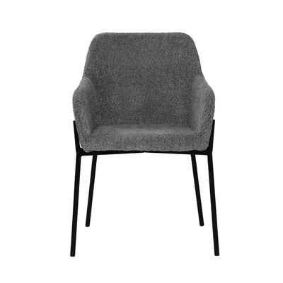 Armlehnstuhl 2er Set mit Bouclé-Bezug