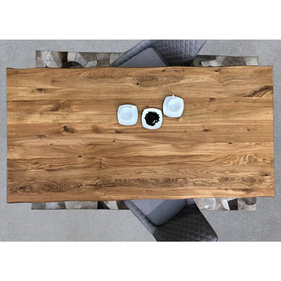 Tisch 140x80 cm, Wildeiche, schwarzes Gestell