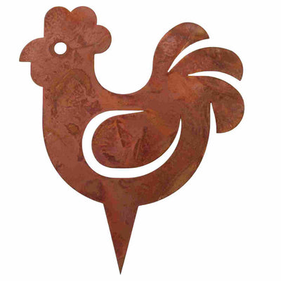 Osterdeko modern | Rost Deko Gartenstecker Hühner mit Hahn