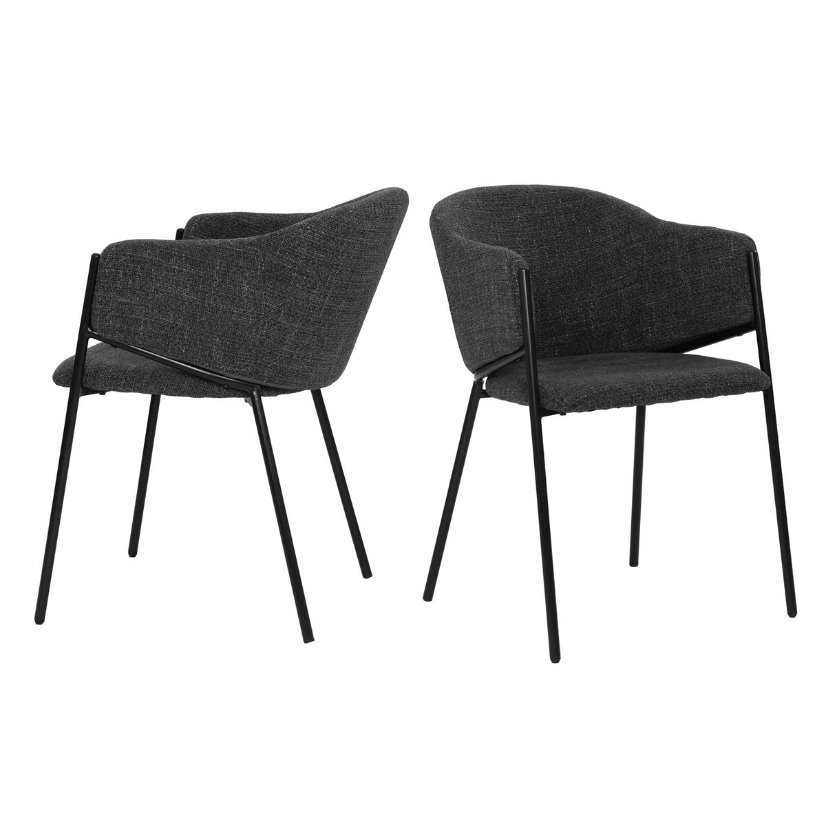 Armlehnstuhl 2er Set mit Strukturstoff
