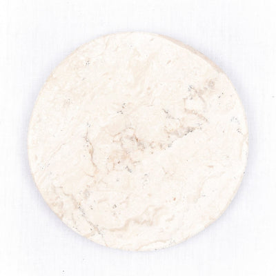 Runde Untersetzer aus Marmor, 4er- oder 8er-Set, handgefertigt, RANUKA (weiß)