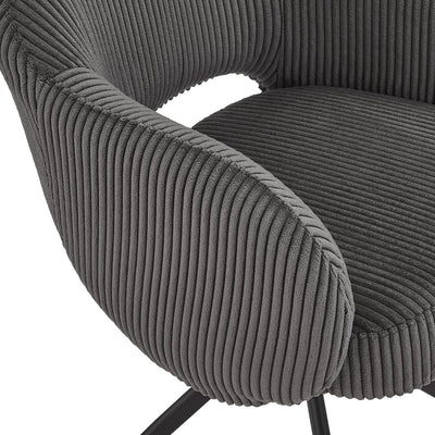 Armlehnstuhl Cord-Optik Dunkelgrau