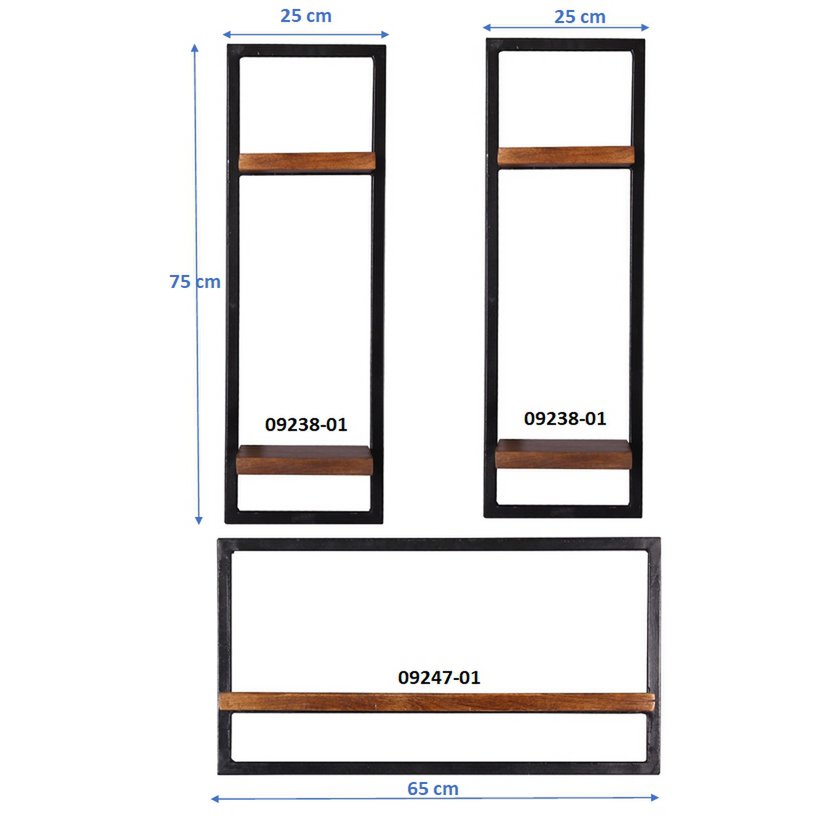 Wandregal-Set, 3-teilig