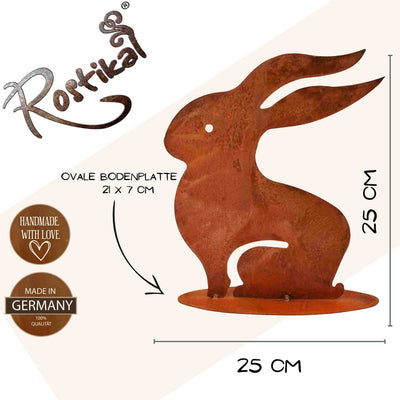 Rost Osterdeko Hase Ulla aus Metall | Osterhase in Shabby Chic Edelrost