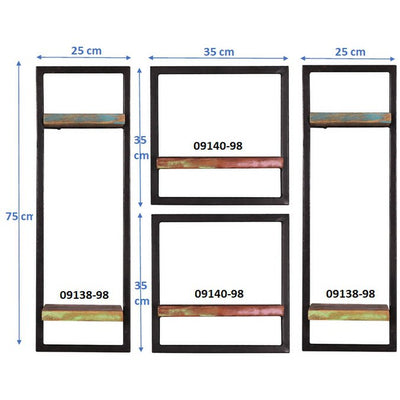 Wandregal-Set, 4-teilig