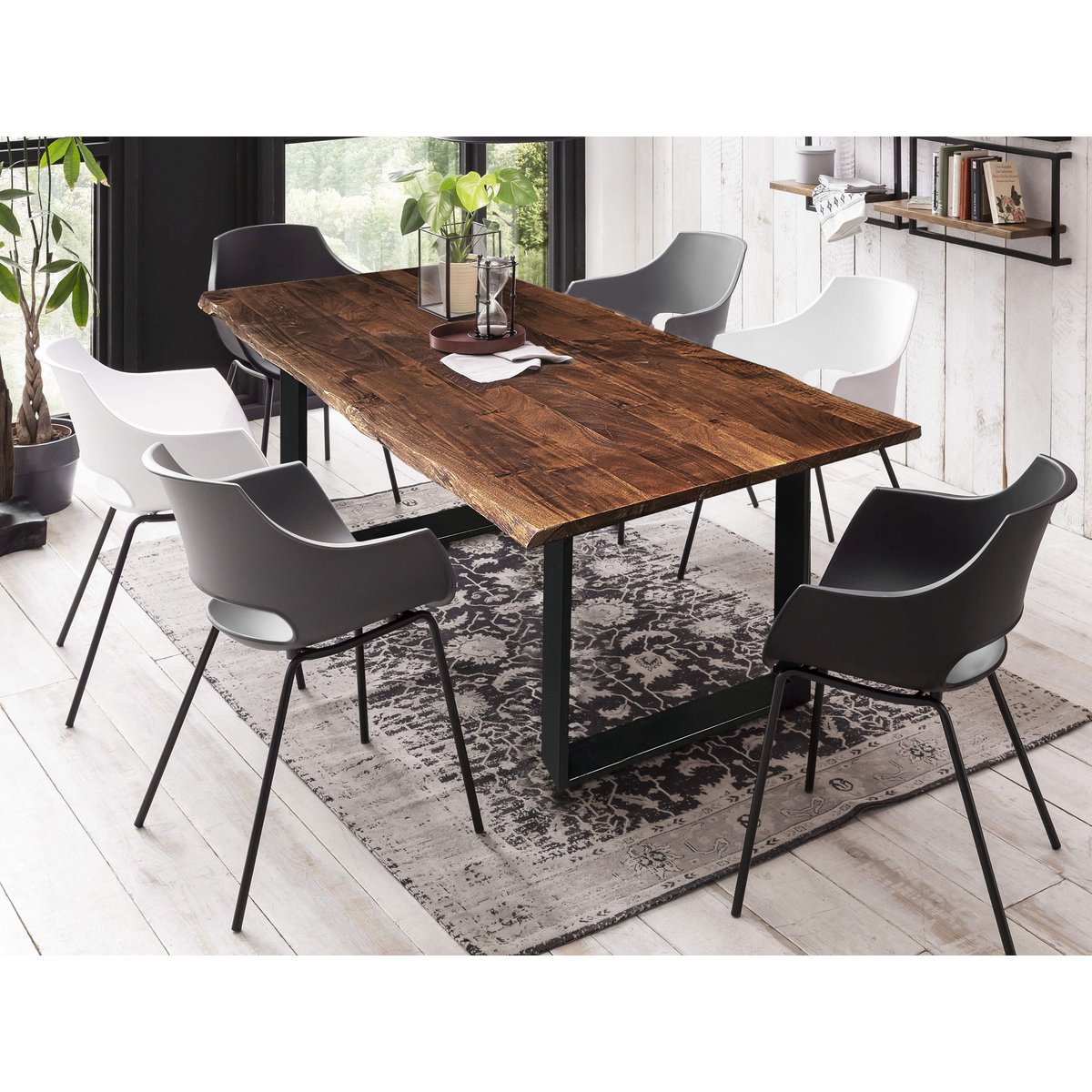 Tisch 140 x 80 cm, Platte 26 mm, nußbaumfarbig