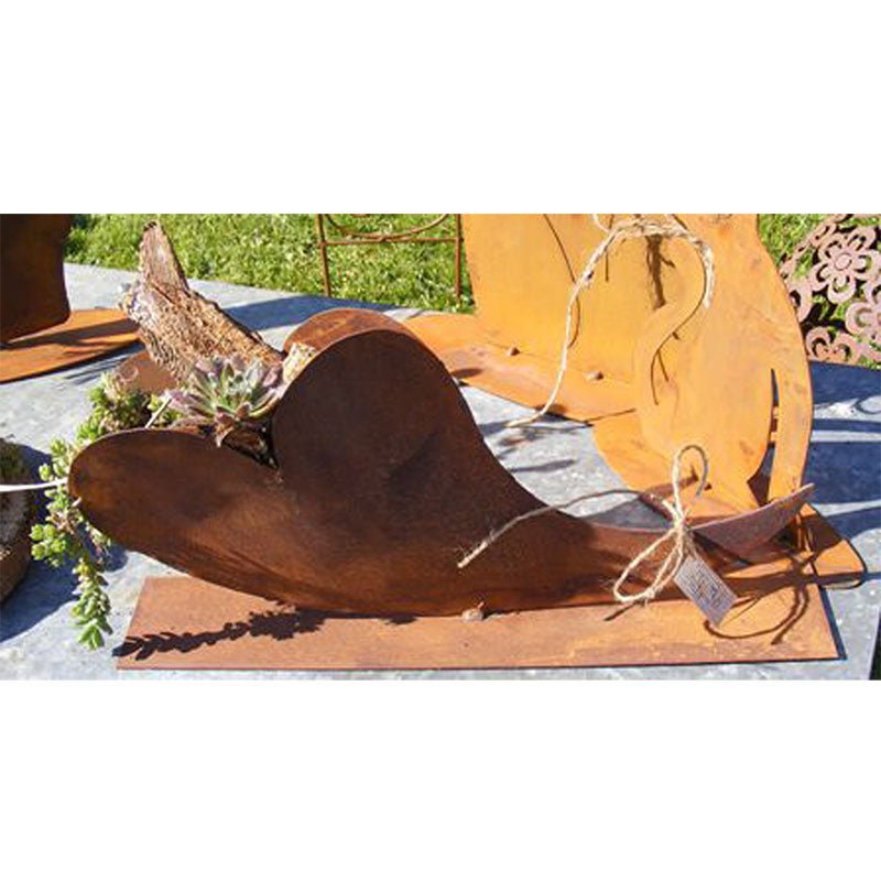 Vintage Deko Herz schief | 35 cm x 17 cm | Edelrost Muttertag Pflanzherz