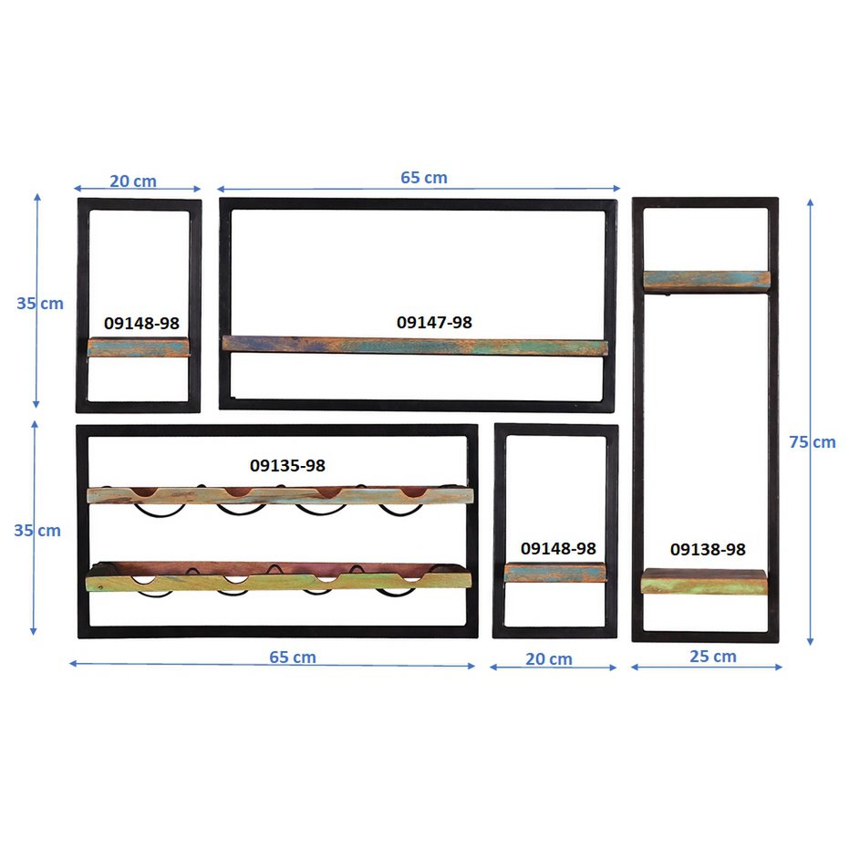 Wandregal-Set, 5-teilig
