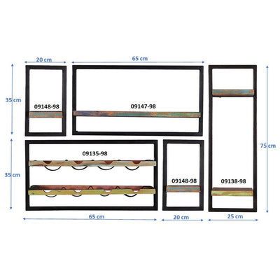 Wandregal-Set, 5-teilig
