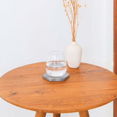 Marmoruntersetzer Grau – Sechseckige Untersetzer für Tassen oder Gläser – Handgefertigte Untersetzer 4er- oder 8er-Set INAI (grau)