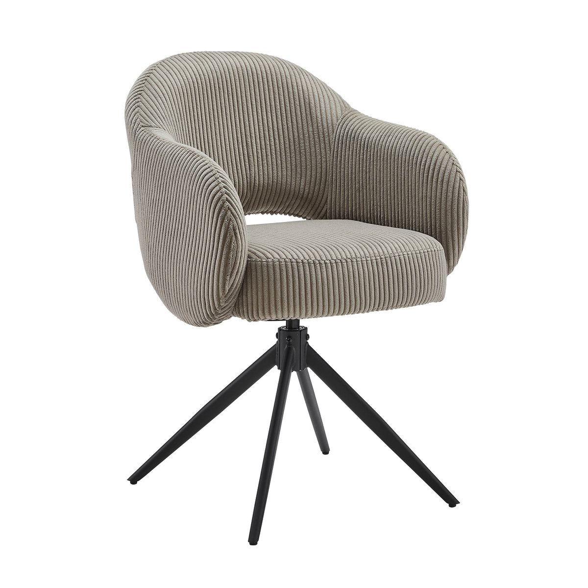 Armlehnstuhl Cord-Optik Hellgrau