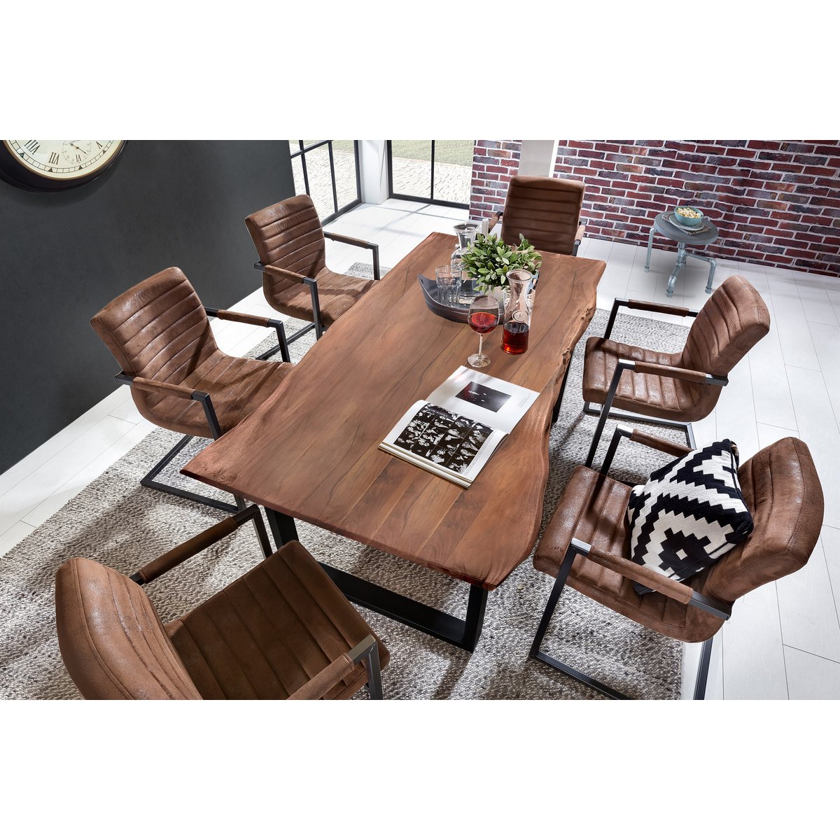 Tisch 140 x 80 cm, Platte 26 mm, nußbaumfarbig