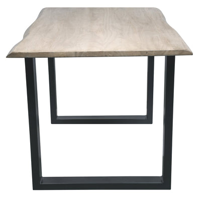 Tisch 160 x 85 cm, Platte hell gekälkt, Gestell schwarz