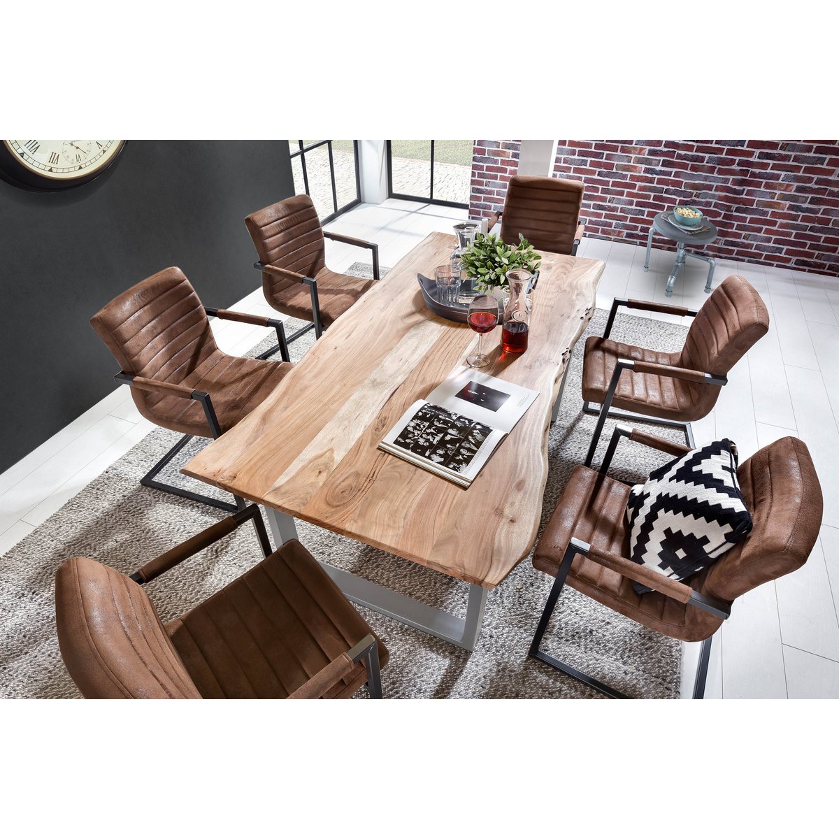 Tisch 180x100 cm, Akazie natur, 56 mm