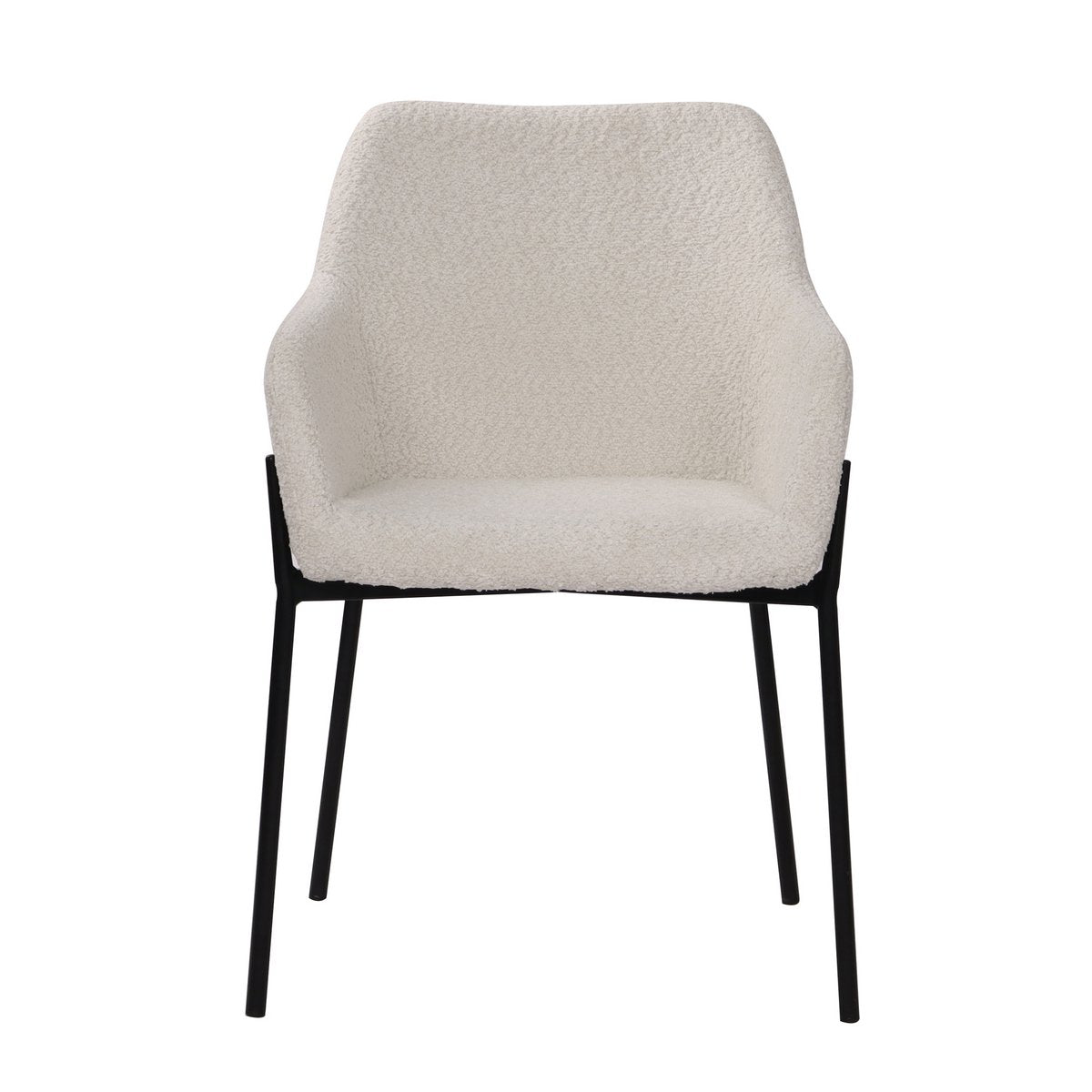 Armlehnstuhl 2er Set mit Bouclé-Bezug