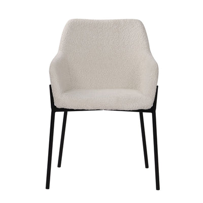 Armlehnstuhl 2er Set mit Bouclé-Bezug