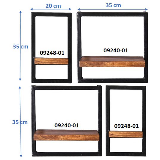 Wandregal-Set, 4-teilig