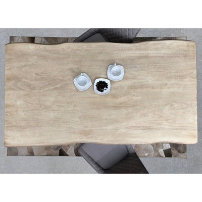 Tisch 140 x 80 cm, Platte hell gekälkt, Gestell schwarz